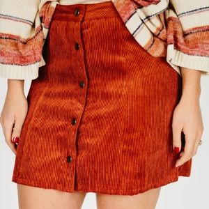Terra Cotta Corduroy Skirt